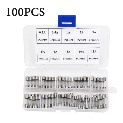 100 Tube Fast-blow Glass Fuses 0.2A-20A