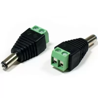 Male DC Power adapter – 2.1mm plug to screw terminal