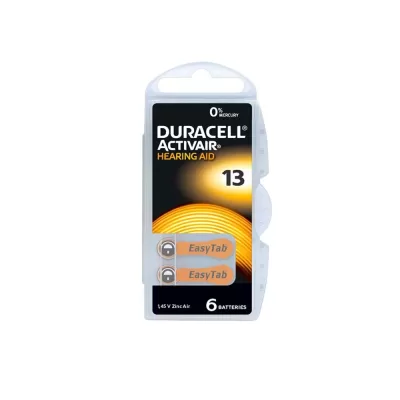 Hearing Aid Duracell Battery size 13 Zinc Air – 6pcs