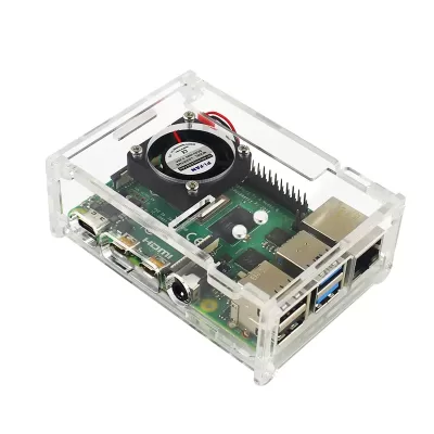 Raspberry Pi 4 Acrylic Case with Cooling Fan