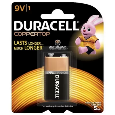 9v Duracell Alkaline Battery