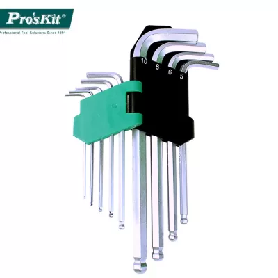 Pro’skit 9PCS Extra Long Arm Ball PointHex Key Set(1.5,2,2.5,3,4,5,6,8,10mm) HW-229BL