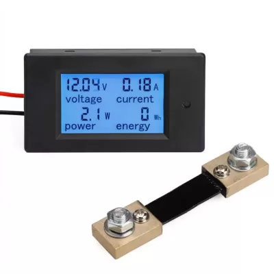 PZEM-051 DC Digital Ammeter Voltmeter 6.5-100V 4 IN1 LCD Motorcycle Voltage Current Power Energy Monitor With 50A Shunt
