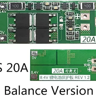 2S 20A 7.4V Lithium Battery BMS Protection Board Standard Balance Version