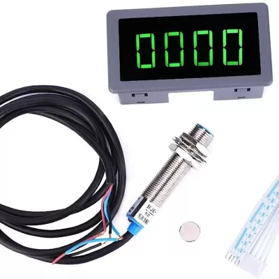 High Precision Digital Tachometer 0.56″ 4 LED DC 8-24V Speed tester