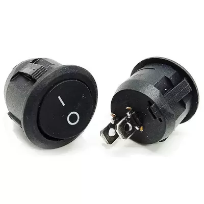 KCD1-105 ON OFF SPST Round Rocker Switch 2 Pins 6A/250V 10A/125V AC Power Switch without light 20mm Diameter
