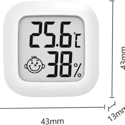 Mini Thermometer Hygrometer Indoor Thermometer Room Temperature Gauge Monitor Meter with Smiley design