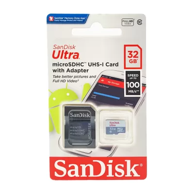 SanDisk 32GB Ultra microSDHC Memory Card C10 UHS-I + ADP