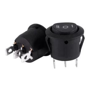 KCD1-105 ON OFF ON SPST Round Rocker Switch 3 Pins 6A/250V 10A/125V AC 23mm Diameter