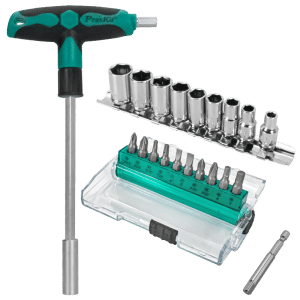 Pro'skit 20 IN 1 T-handle DriverSockets & Bits Set SD-9701M