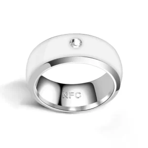NFC Smart Ring – White – size 8