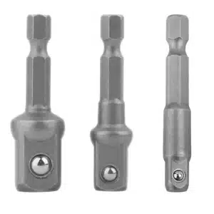 Hex Drive Power Drill Socket Extension Bit Adapter Set - Pack of 3 Pieces 1 / 4 3 / 8 1 / 2 50mm