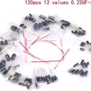 120pcs/lot 0.22uF-470uF 12Values Aluminum Electrolytic Capacitor