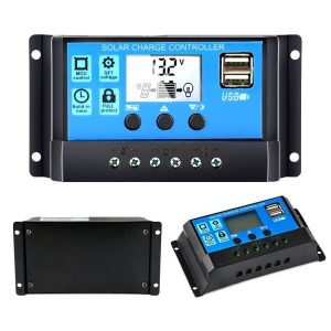 Solar Charge Controller PWM 30A 12V 24V Auto Dual USB LCD Display