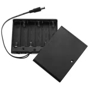 6AA Batteries Storage Box Holder With Cover/ON/OFF Switch