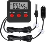 Digital Thermometer Hygrometer Pet Reptile Temperature Humidity with Remote Sensor