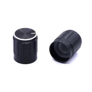 Fine aluminum knob for Potentiometer - Black