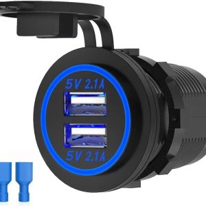 Dual Car USB Charger Socket 12V 24V 4.2A Fast Charging