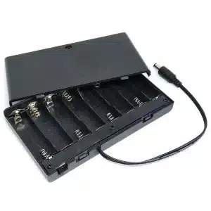 8AA Batteries Storage Box Holder with cover and switch