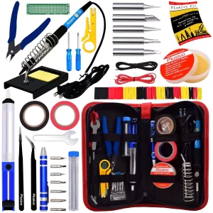 Soldering Iron Kit - 60W Adjustable Temperature with Soldering Tools