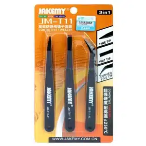 JAKEMY JM-T11 PROFESSIONAL ANTI-STATIC TWEEZERS - 3pcs