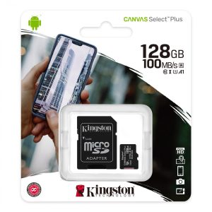 Kingston micro SD Memory Card 128GB Canvas GO Select Plus 170MB/S A1 C10 + ADP