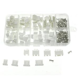 250pcs 2.54mm XH2.54 2/3/4 pin Connector plug + straight needle + terminal socket kit
