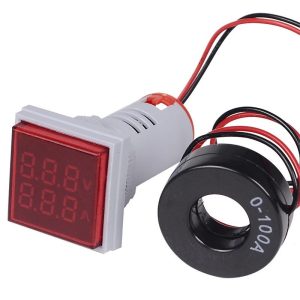AC50- 500V 0-100A Mini Digital Voltmeter Ammeter 22mm AD16-22AVMS
