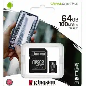 Kingston micro SD Memory Card 64GB Canvas Select Plus 100MB/S A1 C10 + ADP