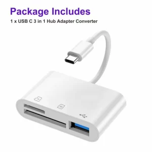 USB Type C SD Card Reader with USB Adapter