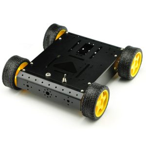 4WD Drive Aluminum Mobile Car Robot Black V2
