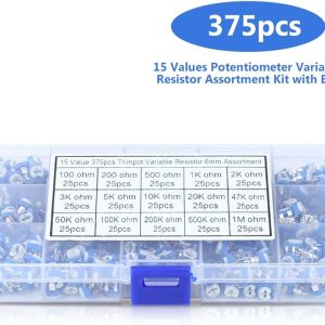375 PCS/Box RM065 Trimpot Potentiometer Variable Resistor Kit