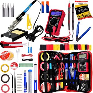 Plusivo 60W Adjustable Temperature Soldering Kit With Digital Multimeter