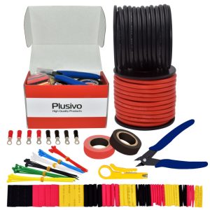 Plusivo 12 AWG Hook Up Stranded Silicone Wire Kit - 2 Colors - 8m each