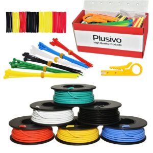 Plusivo 18 AWG Hook Up Solid PVC Wire Kit - 6 Colors - 5m each