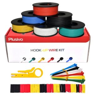 Plusivo 20 AWG Hook Up Stranded Silicone Wire Kit - 6 Colors - 7m each