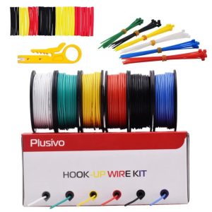 Plusivo 24 AWG Hook Up Solid PVC Wire Kit - 6 Colors - 11m each