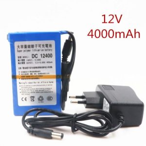 12V 4000MAH RECHARGEABLE LITHIUM-ION BATTERY WITH CHARGER
